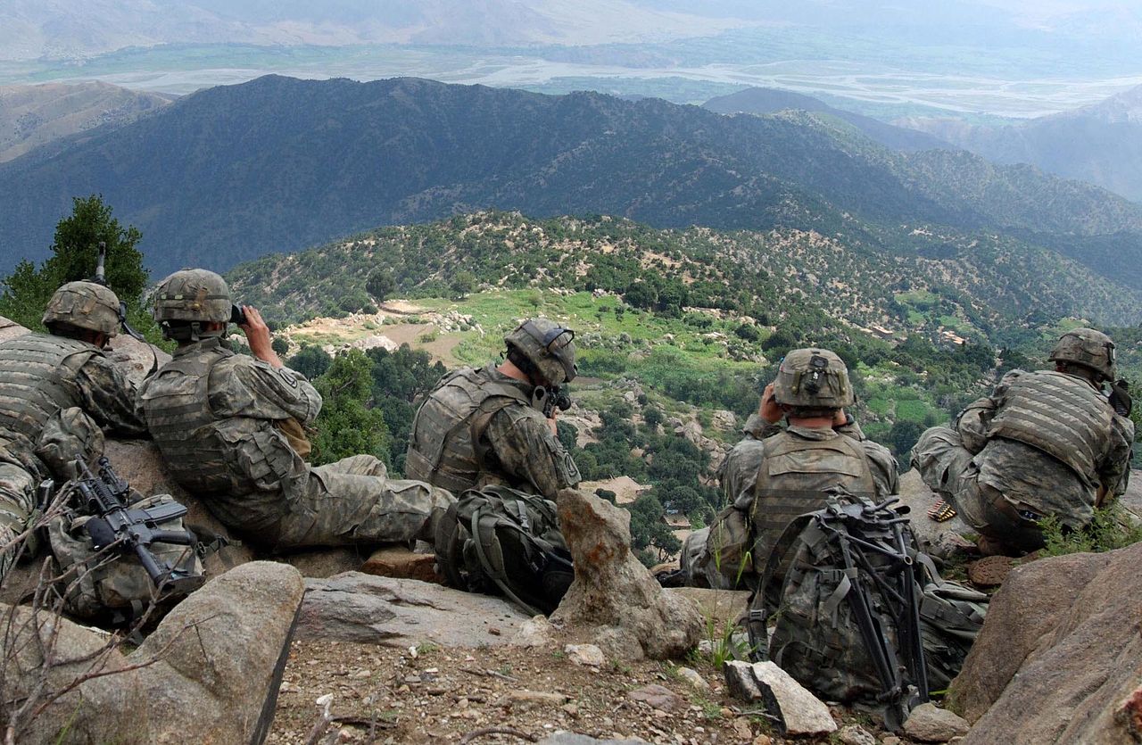 U.S. Army troops wearing UCP-based Army Combat Uniforms (ACUs), Kunar Province, Afghanistan